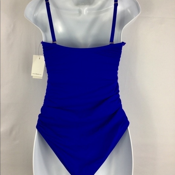 gibson Latimer Royal Blue Side Cinching One Piece Swimsuit Size XS NWT - Picture 7 of 8
